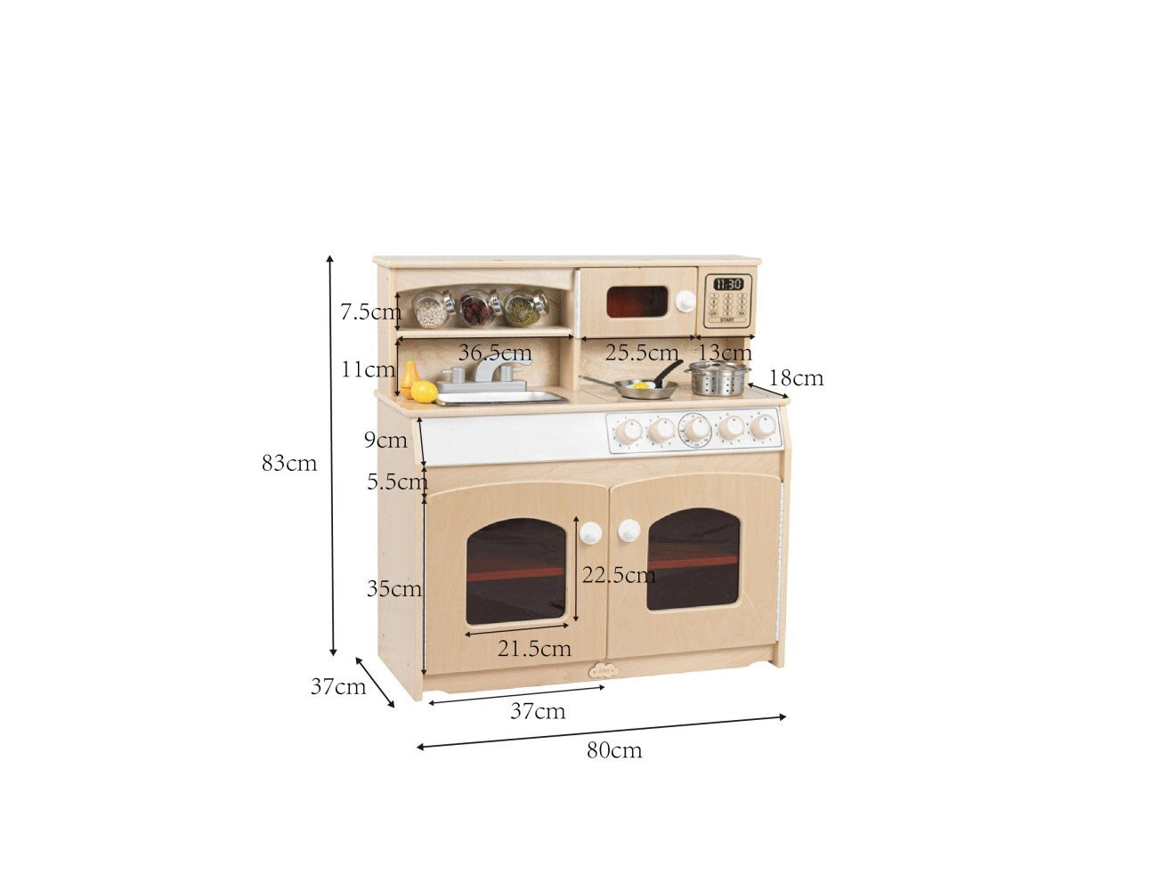 Jooyes Kids Wooden Play Kitchen 4-in-1