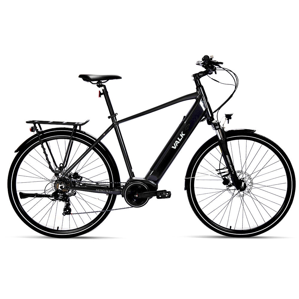 VALK Metro TR 5 + Electric Hybrid Bike, Gen II, Mid-Drive, Medium, Dark Grey