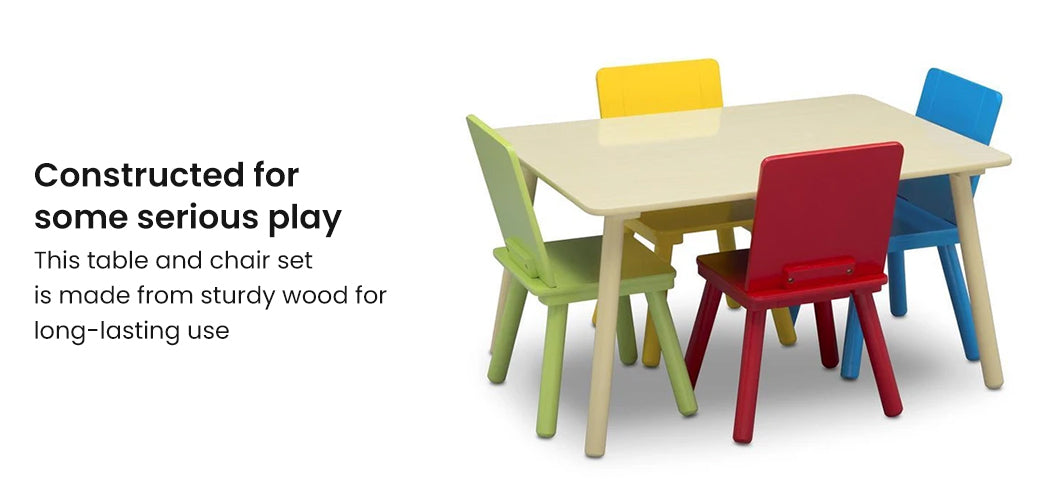 CHILDREN Kids Premium Table and Chairs Play Furniture Set Wooden Wood