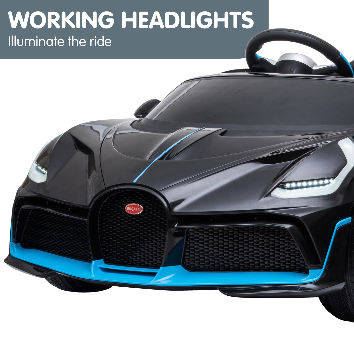 Bugatti Divo Kids Electric Ride On Car - Black