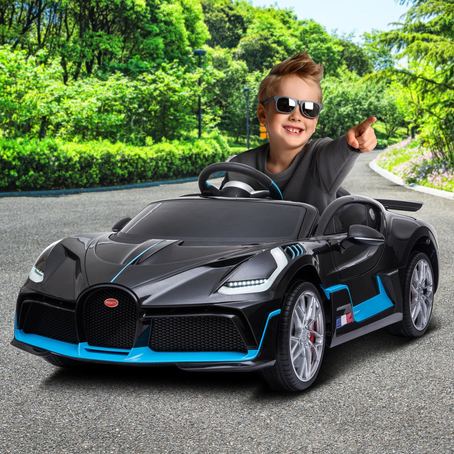 Bugatti Divo Kids Electric Ride On Car - Black