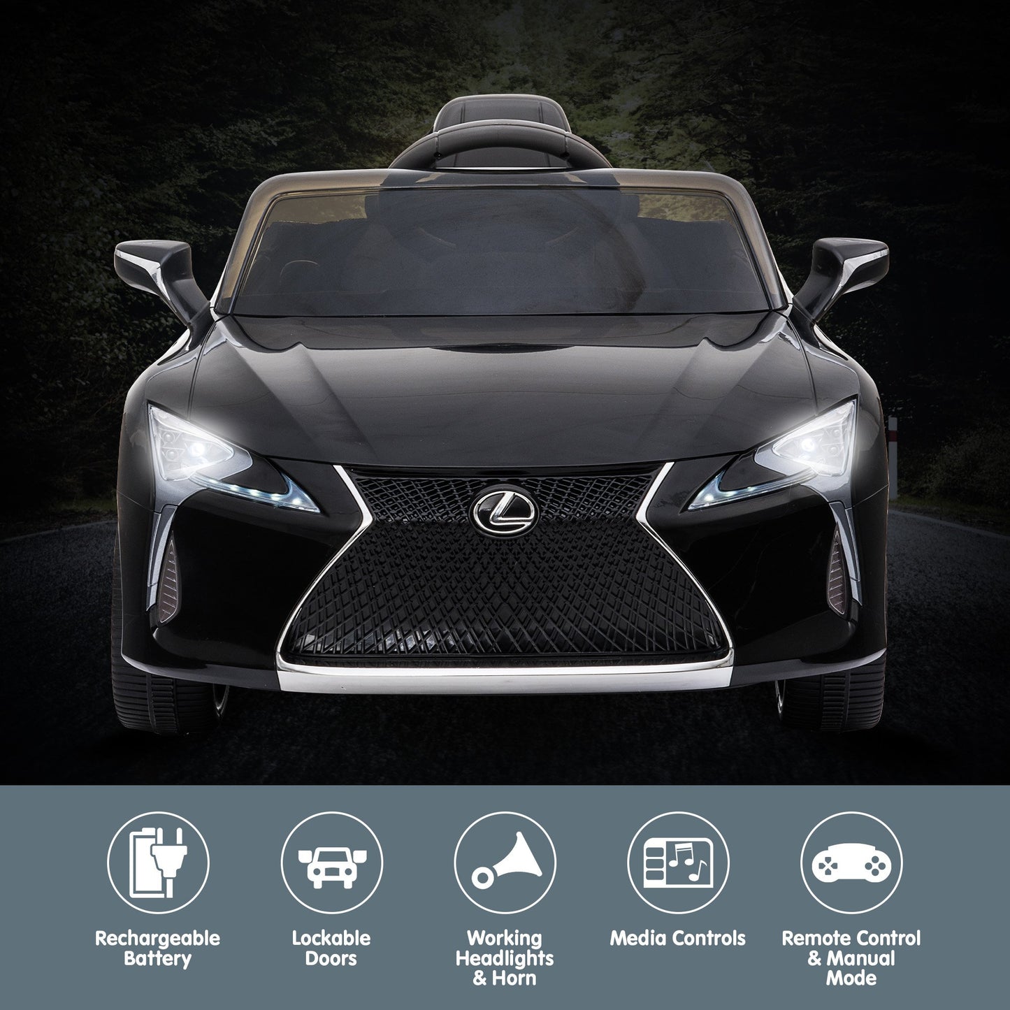 Lexus LC 500 Kids Electric Ride On Car - Black