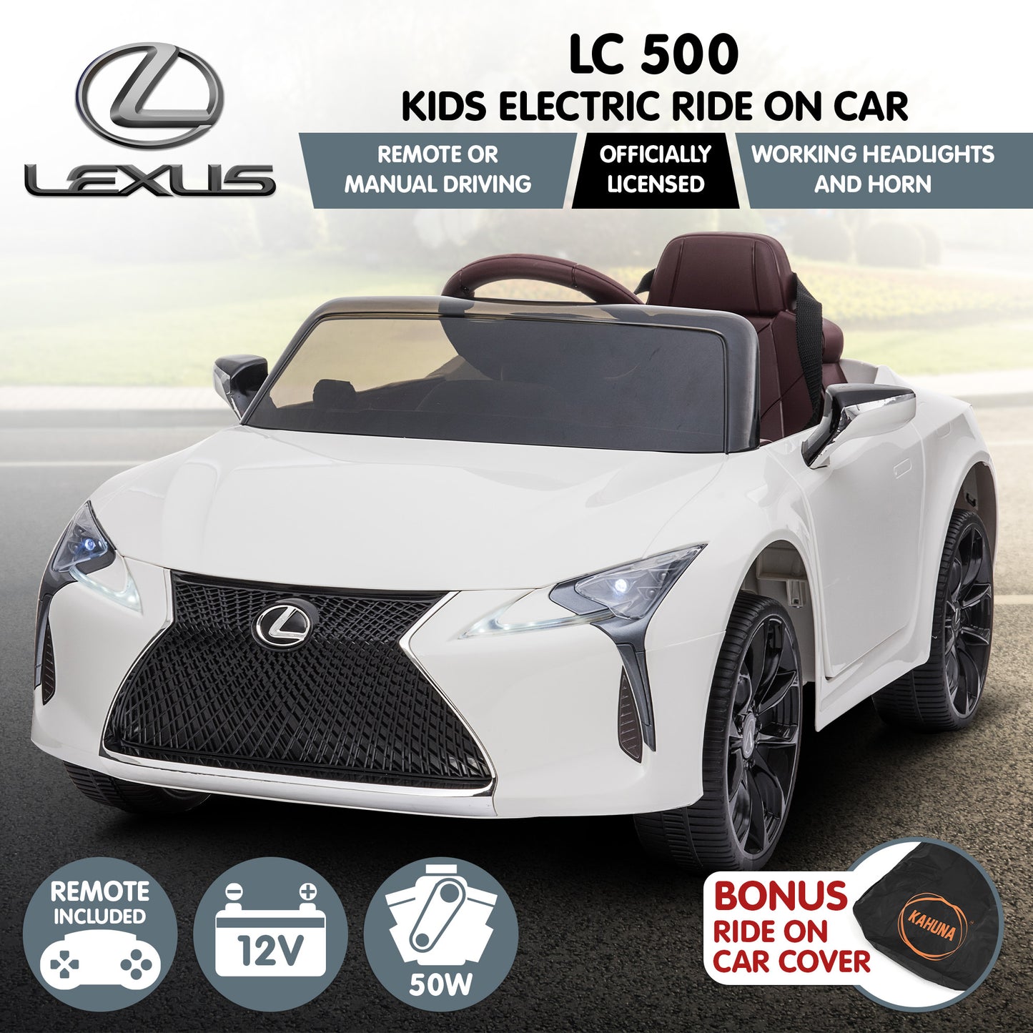 Lexus Lc 500 Kids Electric Ride On Car - White