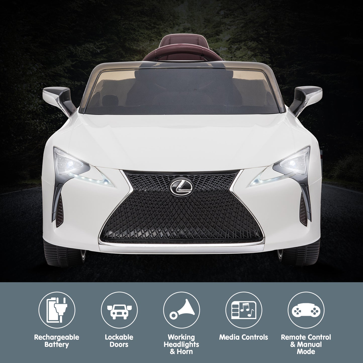 Lexus Lc 500 Kids Electric Ride On Car - White