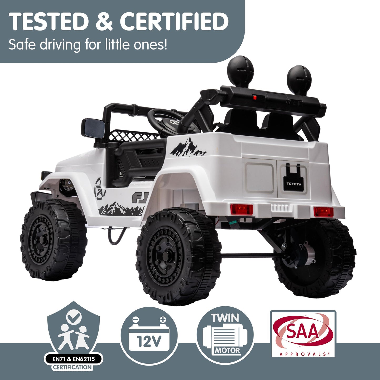 Authorized Toyota Electric Kids Ride-on Car Fj Cruiser - White