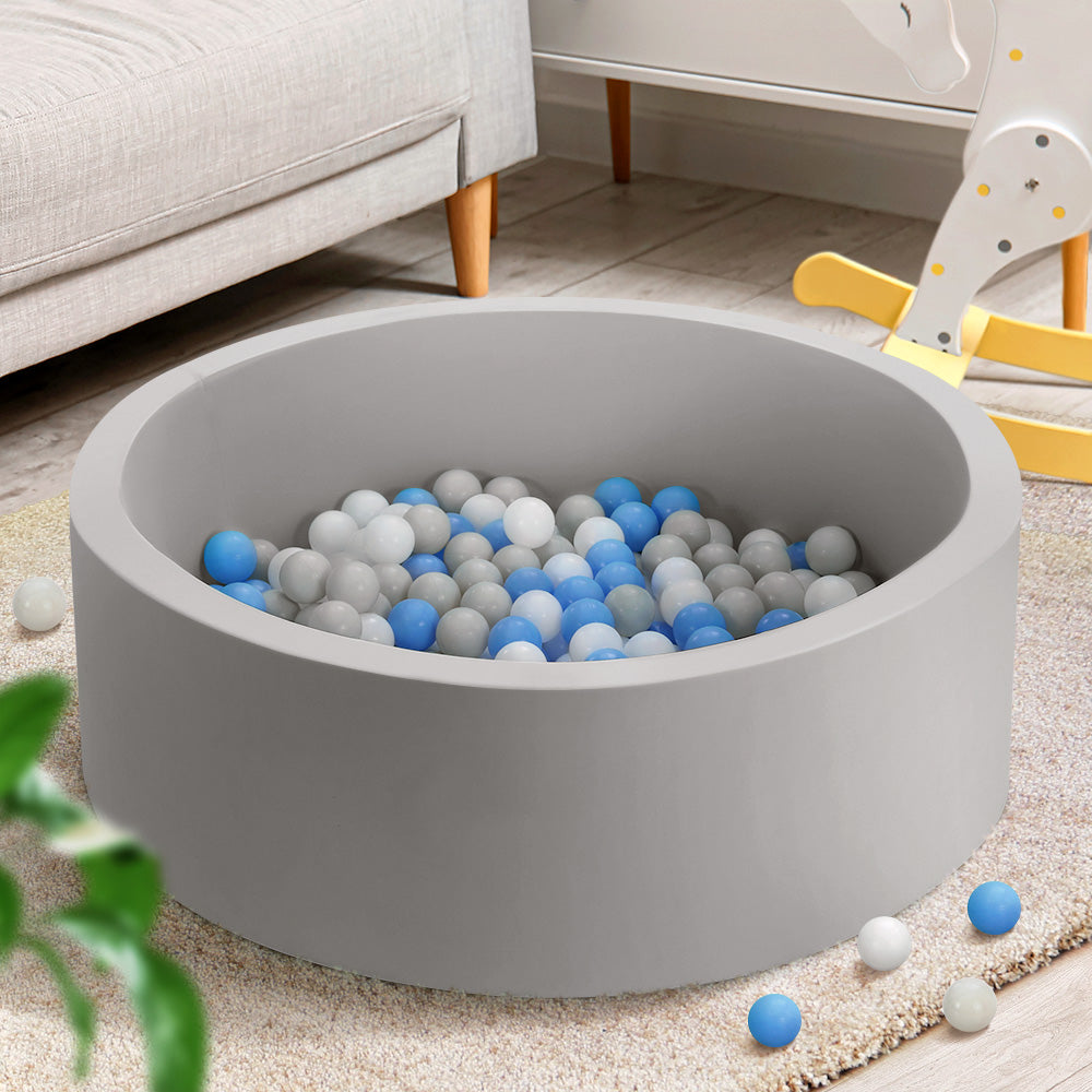 Kids Ball Pit 90x30cm Ocean Foam Play Pool Barrier Toys Children Grey