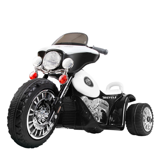 Kids Electric Ride On Patrol Police Car Harley-Inspired 6V Black