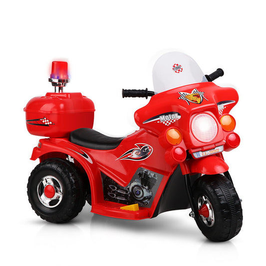 Kids Electric Ride On Police Motorcycle Motorbike 6V Battery Red