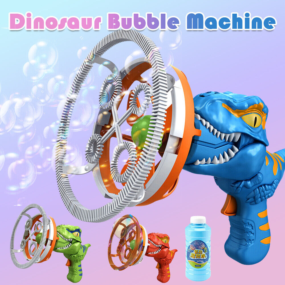 Blue gift Bubble Gun Automatic Bazooka Soap Water Bubble Machine Toy Electric Fan kid