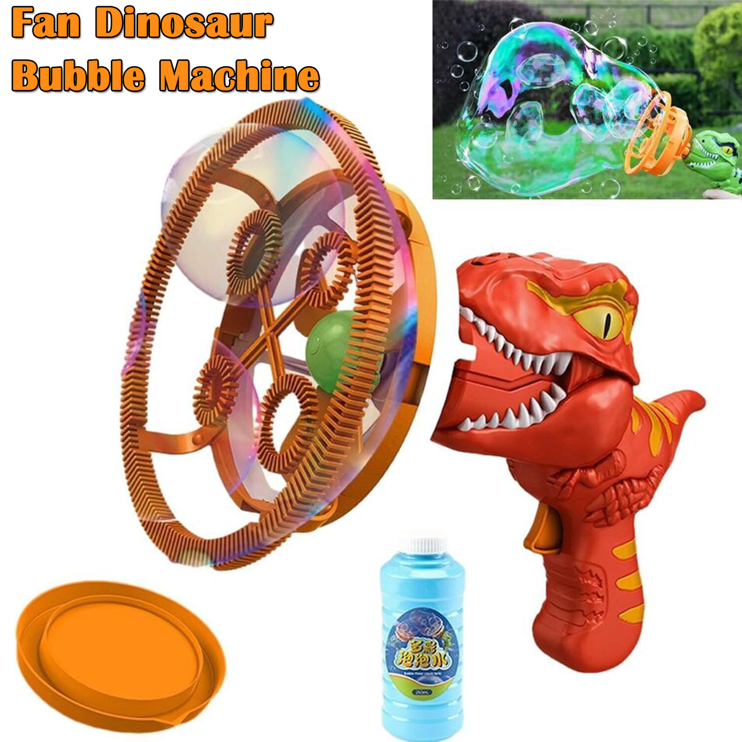 Red gift Bubble Gun Automatic Bazooka Soap Water Bubble Machine Toy Electric Fan kid