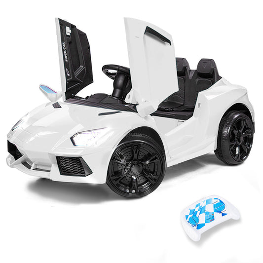 KIDS Lamborghini Inspired Ride-On Car, Remote Control, Battery Charger, White