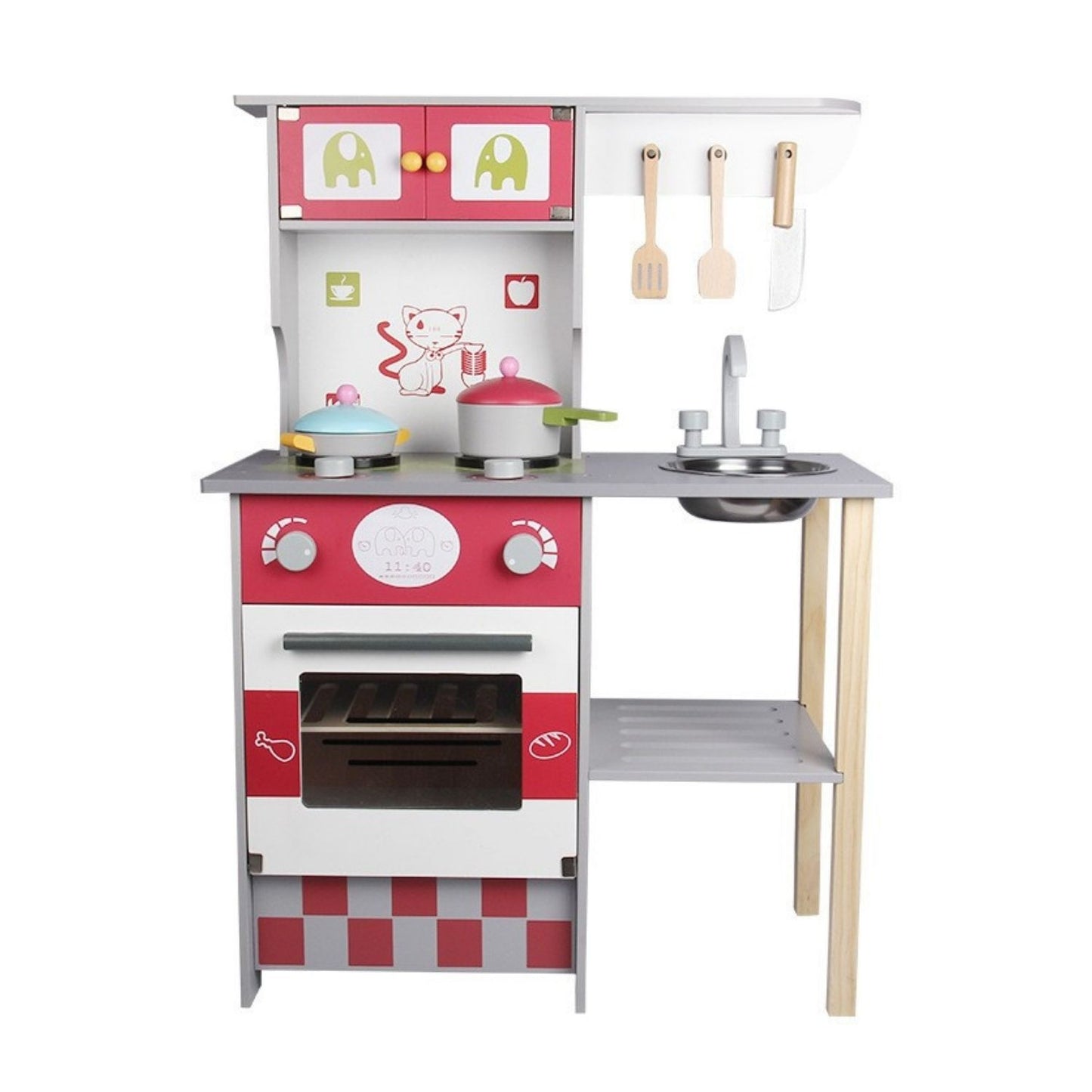 Wooden Kitchen Playset for Kids (European Style Kitchen Set)